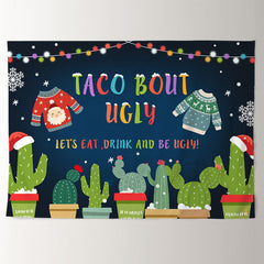 Aperturee - Taco Bout Ugly Holiday Merry Christmas Backdrop