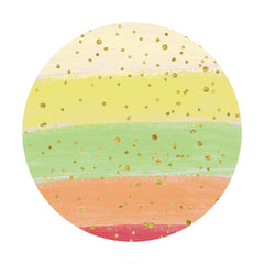 Aperturee - Warm Color Stripe Stitching Round Birthday Backdrop