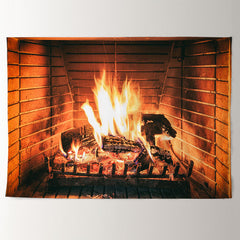 Aperturee - Warm Fireplace Andiron Wood Winter Scene Backdrop
