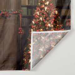 Aperturee - Warmful Fireplace Cabin Night Christmas Backdrop
