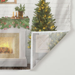 Aperturee - Warmful Fireplace Lights Merry Christmas Backdrop