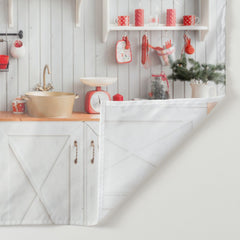 Aperturee - White Kitchen Holiday Decor Merry Christmas Backdrop