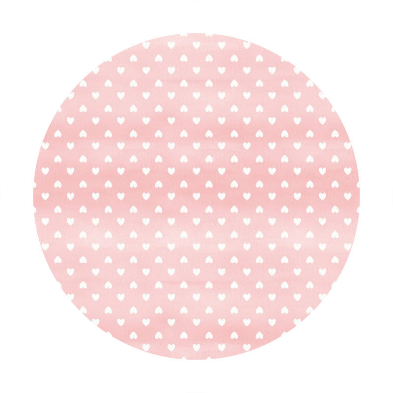 Aperturee - White Love Round Pink Girls Birthday Backdrop