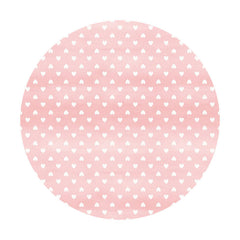 Aperturee - White Love Round Pink Girls Birthday Backdrop