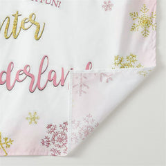 Aperturee - Winter Onederland Pink Snowflake Birthday Backdrop