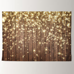 Aperturee - Wood Light Spot Glitter Winter Christmas Backdrop