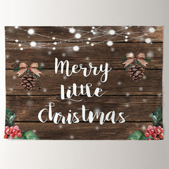 Aperturee - Wooden Glitter Merry Little Christmas Backdrop