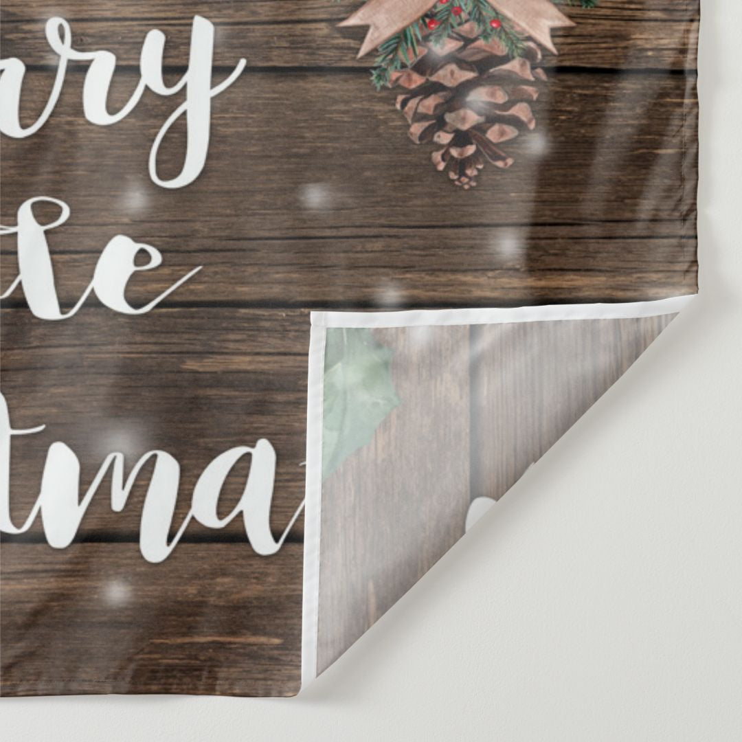 Aperturee - Wooden Glitter Merry Little Christmas Backdrop