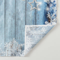 Aperturee - Wooden Snowflake Star Pearl Merry Christmas Backdrop